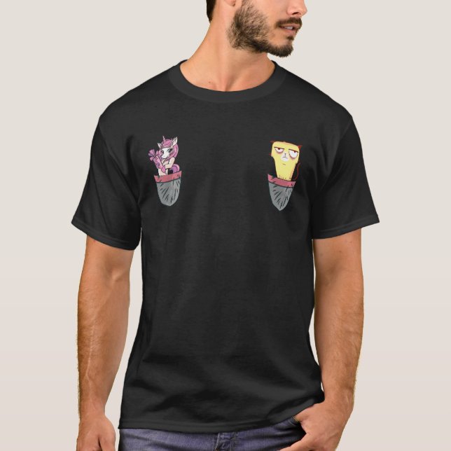 Camiseta Grumpy Pocket Cat Unicorn Meowgical Caticorn Gift (Frente)