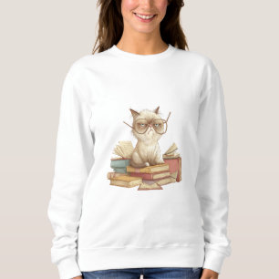 Camiseta Grumpy Scholar Cat Among Books