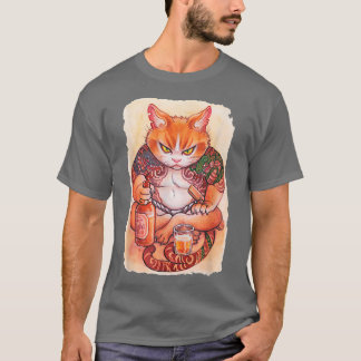 Camiseta Grumpy Yakuza Cat tattoo Style Japan Gift Basebal