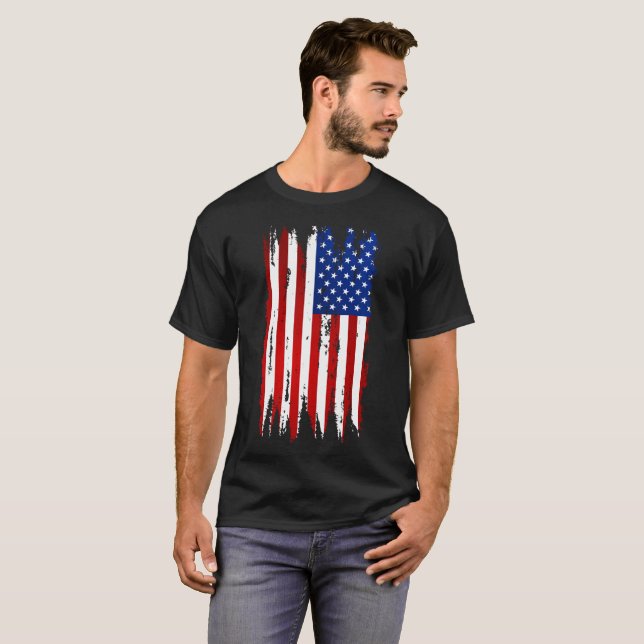 Camiseta Grunge American Flag (Frente Completa)