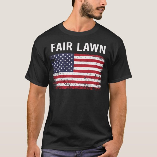Camiseta Grunge American Flag Fair Lawn (Frente)