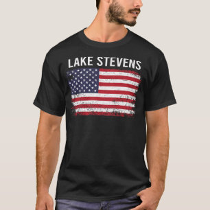 Camiseta Grunge American Flag Lake Stevens