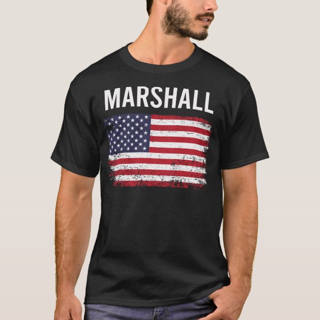 Camiseta Grunge American Flag Marshall (Frente)