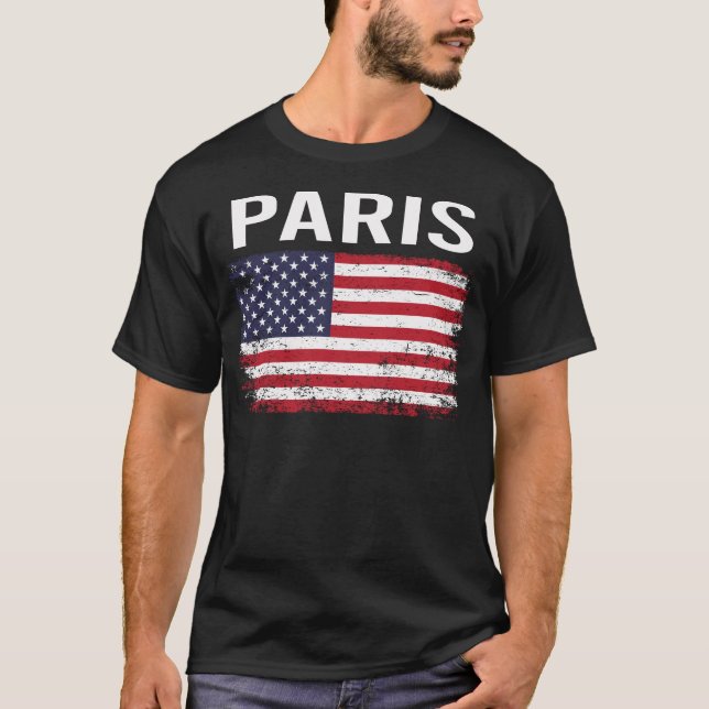 Camiseta Grunge American Flag Paris (Frente)