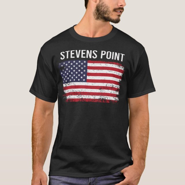 Camiseta Grunge American Flag Stevens Point (Frente)