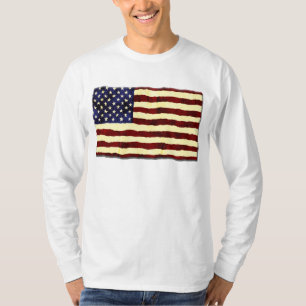 Camiseta Grunge artístico da bandeira americana