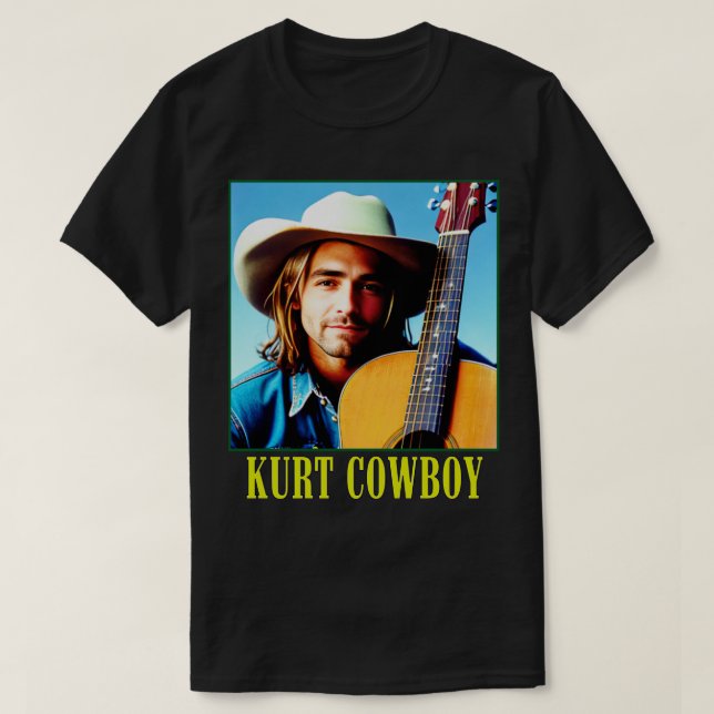 Camiseta Grunge Cowboy Musico com Violão Acústico (Frente do Design)