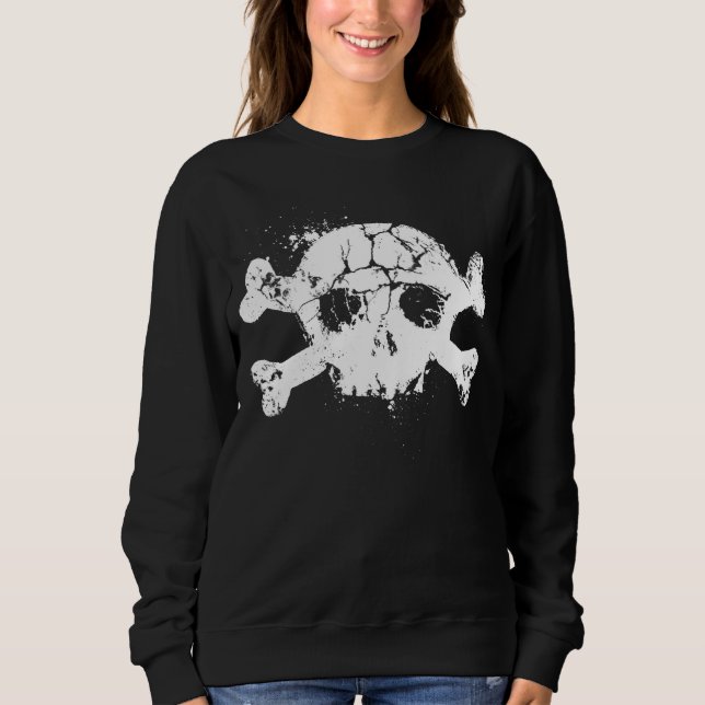 Camiseta Grunge Crânio e Ossos (Frente)