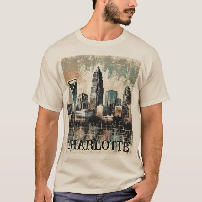 Camiseta Grunge Distante Charlotte Carolina do Norte (Frente)