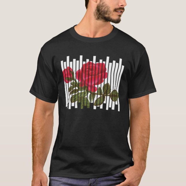 Camiseta Grunge estético do Rosa gótico para Flor e Antho (Frente)