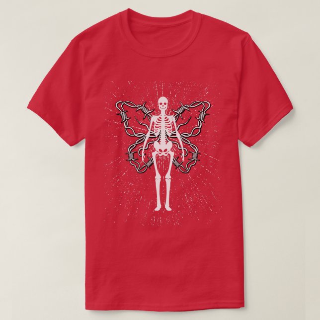 Camiseta Grunge Fairycore Aestético Skeleton Mall Nu Gótico (Frente do Design)