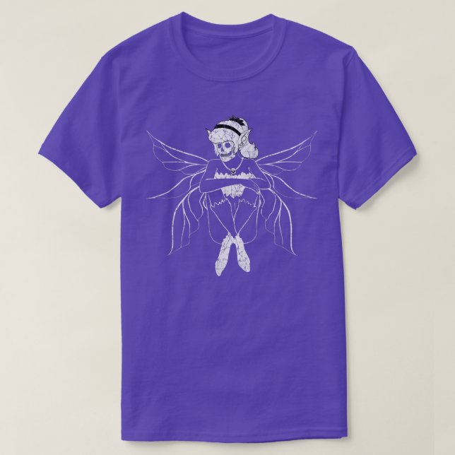 Camiseta Grunge Fairycore Gótico Forest Fairy Skeleton (Frente do Design)