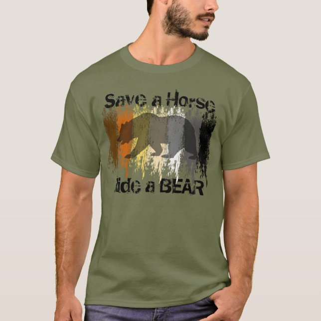 Camiseta Grunge Gay Bear Prim Salva Um Urso Cavalo (Frente)