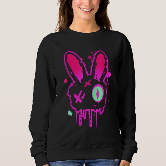 Camiseta Grunge Graffiti Rabbit Pastel Goth Punk Edgy Psych (Frente)