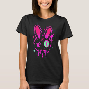 Camiseta Grunge Grafite Rabbit Pastel Gótico Punk Edgy Psyc
