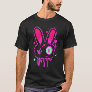 Camiseta Grunge Grafite Rabbit Pastel Gótico Punk Edgy Psyc