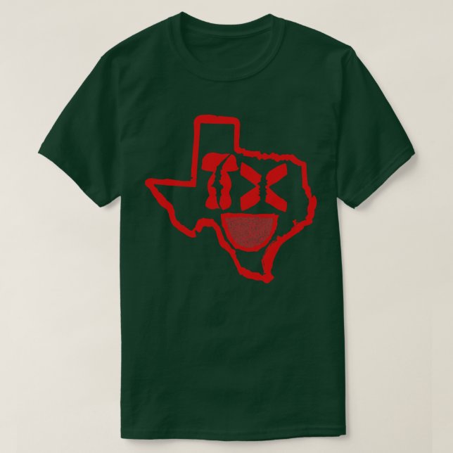 Camiseta Grunge Head Texas Smiling Face (Frente do Design)