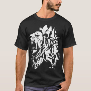 Camiseta Grunge Leão Branco