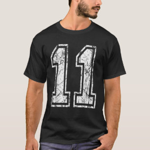 Camiseta Grunge Número 11 Jogador de Equipe Birthda