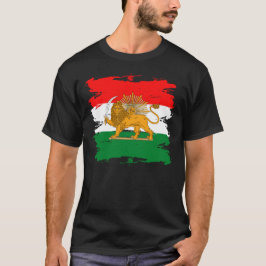 Camiseta Grunge o sinalizador iraniano com o logotipo Loin