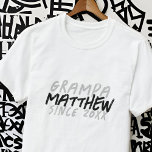 Camiseta Grunge preto e branco moderno para o vovô Legal<br><div class="desc">Este design moderno e grunhido é composto por tipografia sã-serif.</div>