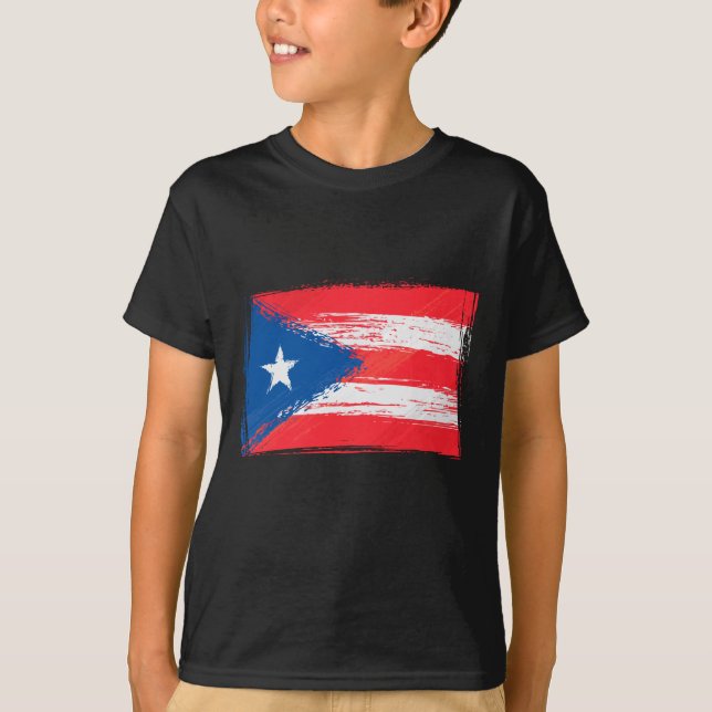Camiseta Grunge Puerto Rican flag (Frente)