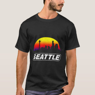 Camiseta Grunge Seattle Skyline Distante Design