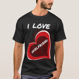 Camiseta Grunge Style I Love My Girlfriend Heart Design