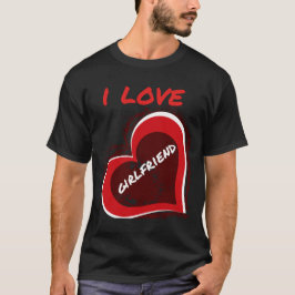 Camiseta Grunge Style I Love My Girlfriend Heart Design