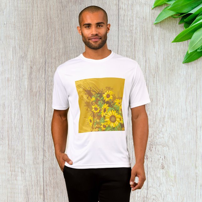 Camiseta Grunge Sunflower Art Bold Rustic Yellow Floral (Criador carregado)