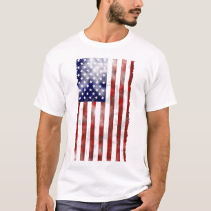 Camiseta Grunge Textuturado Patriótico de Bandeira American