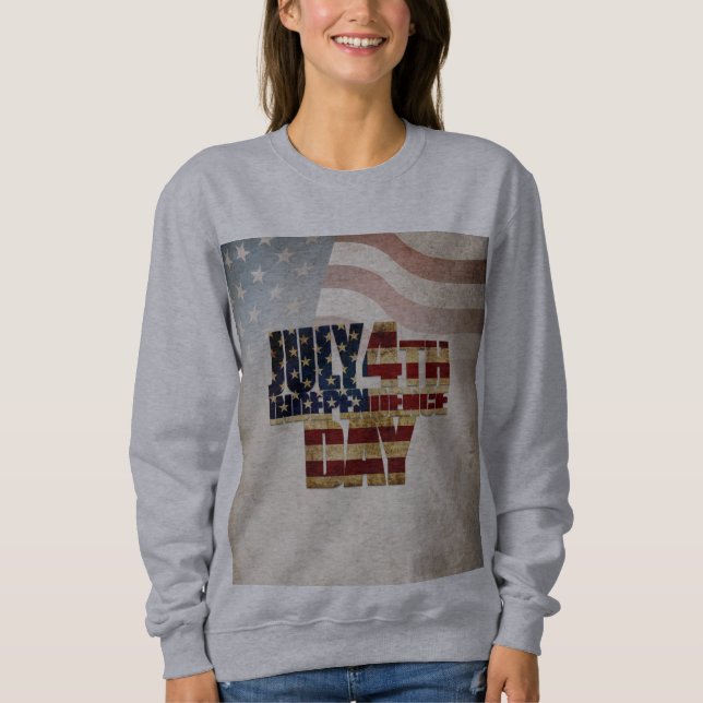 Camiseta Grunge USA julho 4º Gráfico de Independência (Frente)