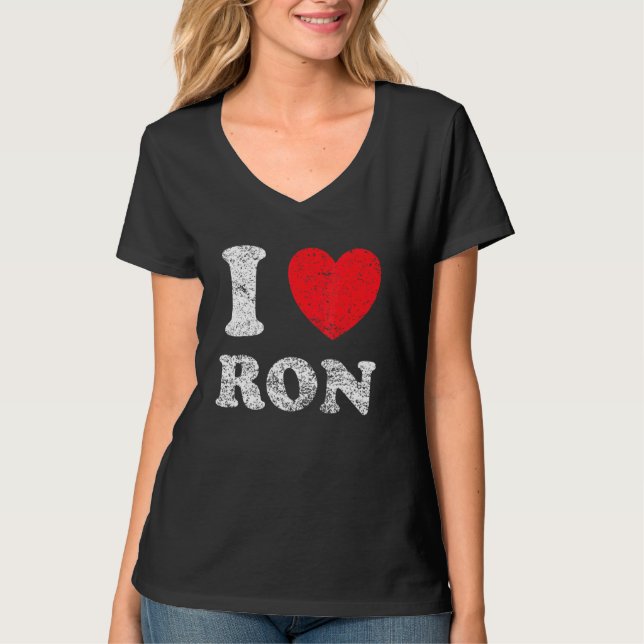 Camiseta Grunge Vestido Estilo Eu Amo Ron (Frente)