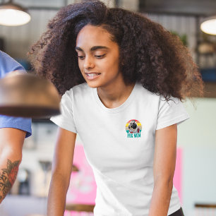 Camiseta Grunge Vintage Cão Foto Pug em Dificuldade Mãe