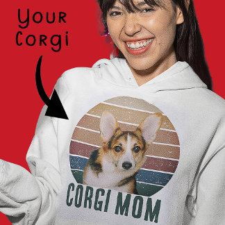 Camiseta Grunge Vintage Desgastado Foto do Pet Corgi Mãe do
