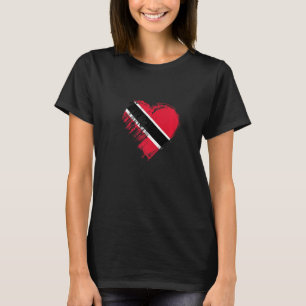 Camiseta Grungy I Love Trinidad e Tobago Heart Flag Premium