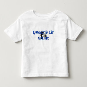 Camiseta Grunhido-Lineboy do Lil do pai Criança-AZUL