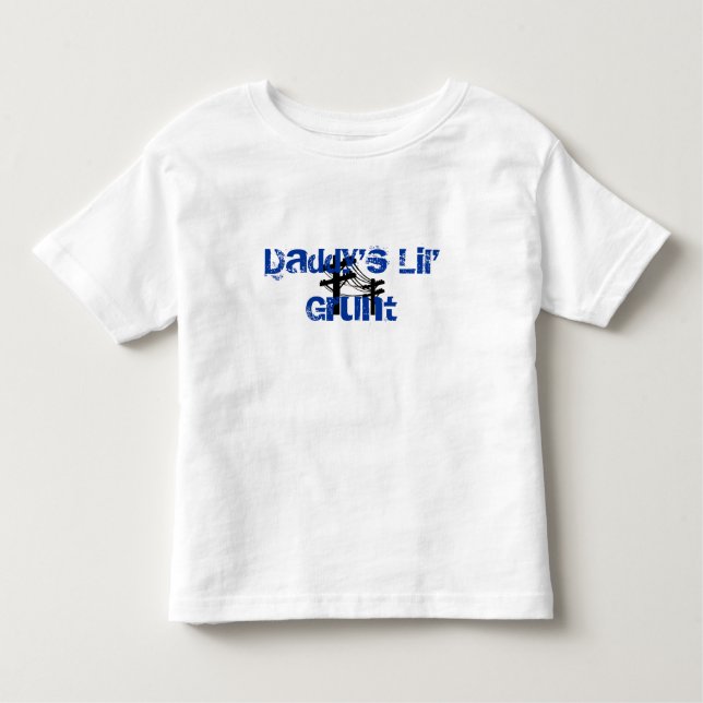 Camiseta Grunhido-Lineboy do Lil do pai Criança-AZUL (Frente)