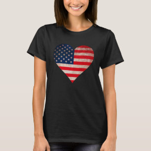 Camiseta Grunt USA Flag Heart Patriotic American Flag Vesti