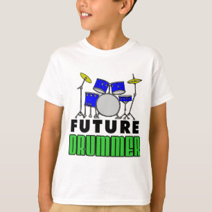 Camiseta Grupo azul do cilindro do baterista futuro