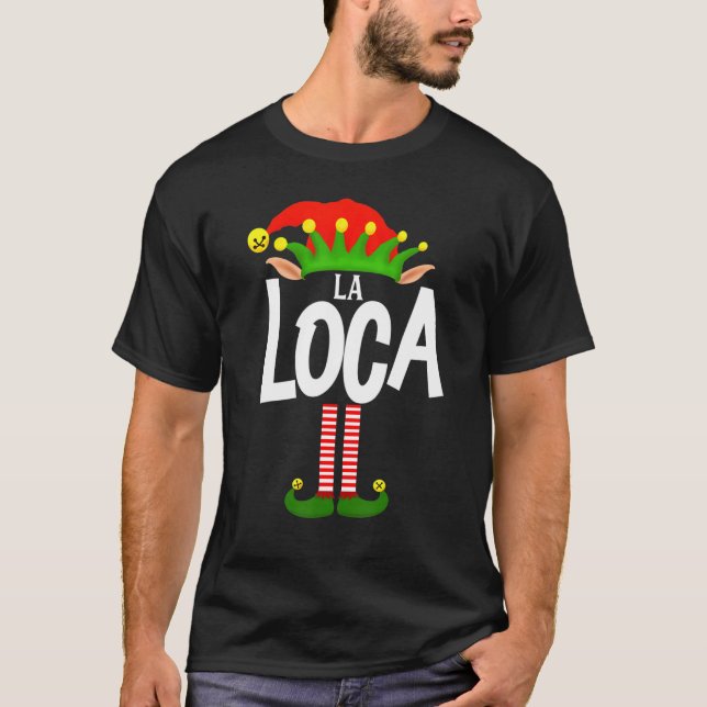 Camiseta Grupo Da Família Soy La Loca Elf Correspondendo Em (Frente)