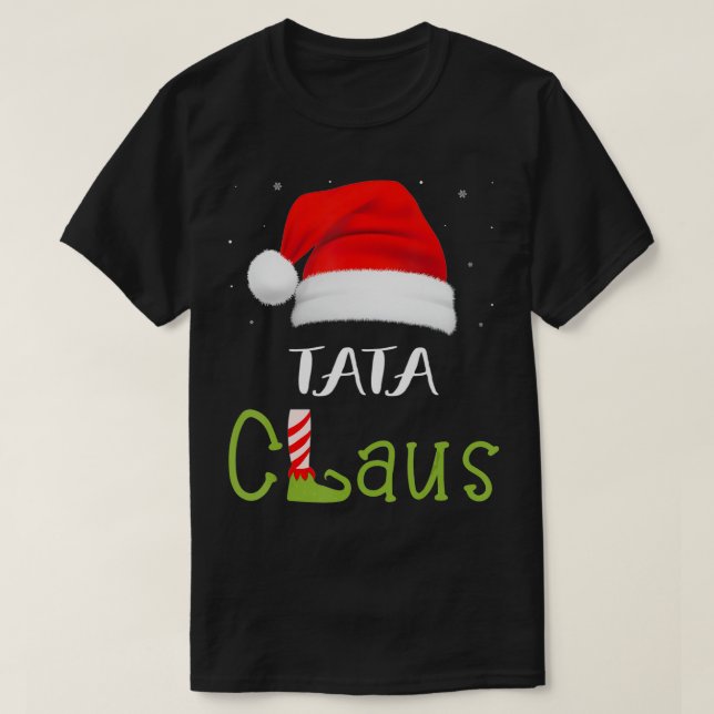 Camiseta Grupo da Família Tata Claus Correspondendo Pajama  (Frente do Design)