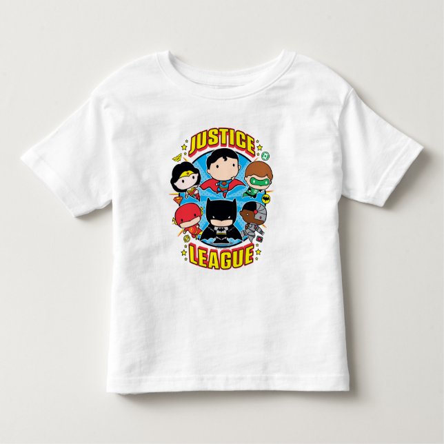 Camiseta Grupo da Liga da Justiça Chibi (Frente)