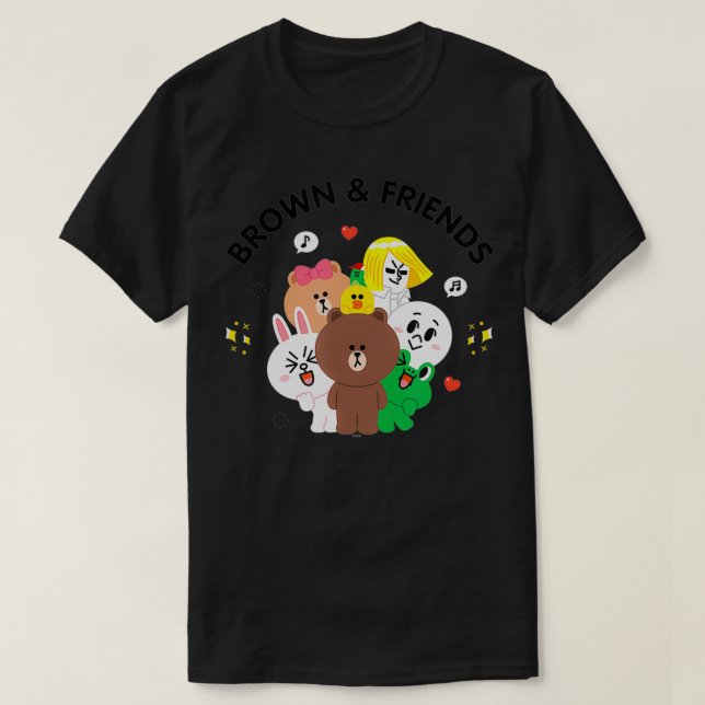Camiseta Grupo de Amigos de Linha Marrom e Amigos (Frente do Design)