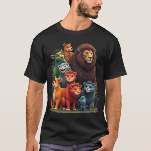 Camiseta grupo de animais da vida selvagem pôster clássico
