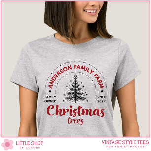 Camiseta Grupo de Árvores de Natal da Fazenda Família Vinta