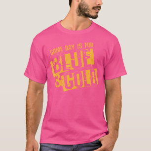 Camiseta Grupo De Dias De Jogo Azul E Dourado Para O Calçad