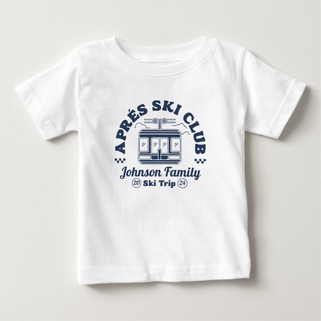 Camiseta Grupo de Esqui Personalizado da Família Apres Ski  (Frente)