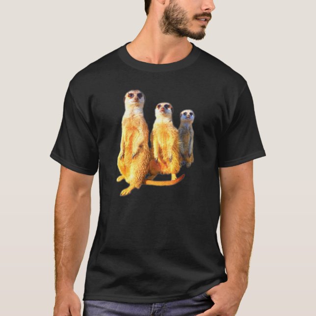 Camiseta Grupo de fotos da família Meerkat legal meerkats d (Frente)