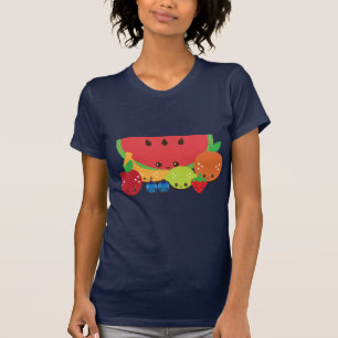 Camiseta Grupo de Frutas Kawaii